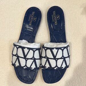 Valentino Garavani Blue and White Women's Sandals